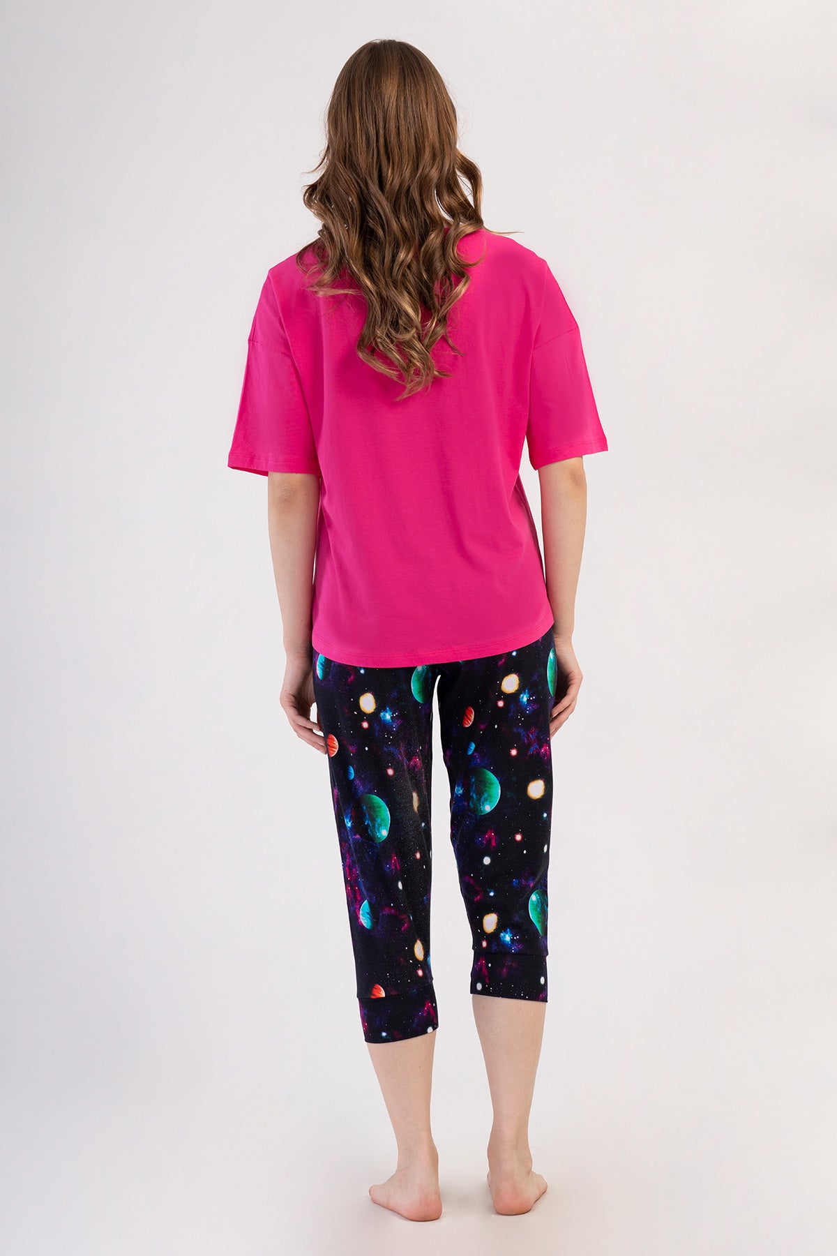 Woman Lycra Supreme Big Size Galaxy Capri Set