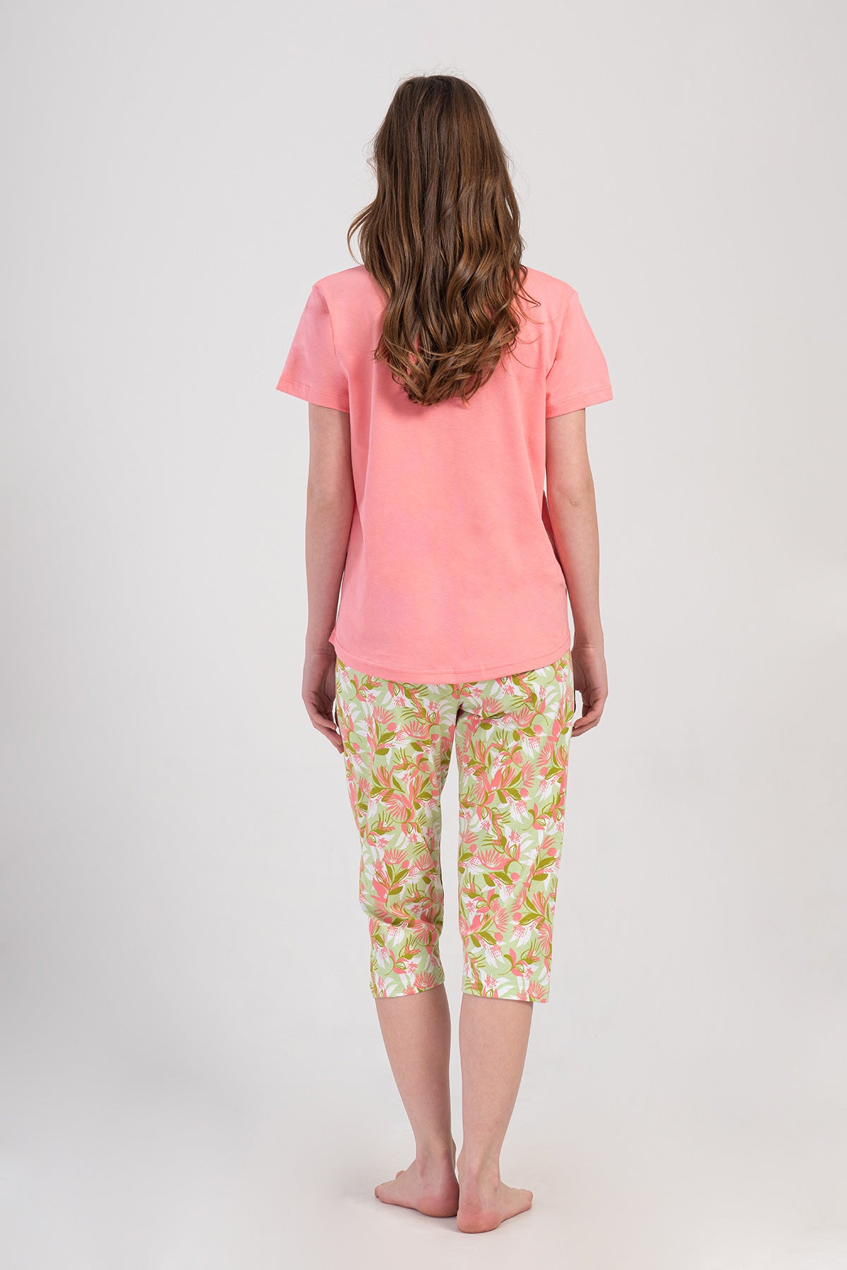 Woman Supreme Lase Short Sleeve Capri Set