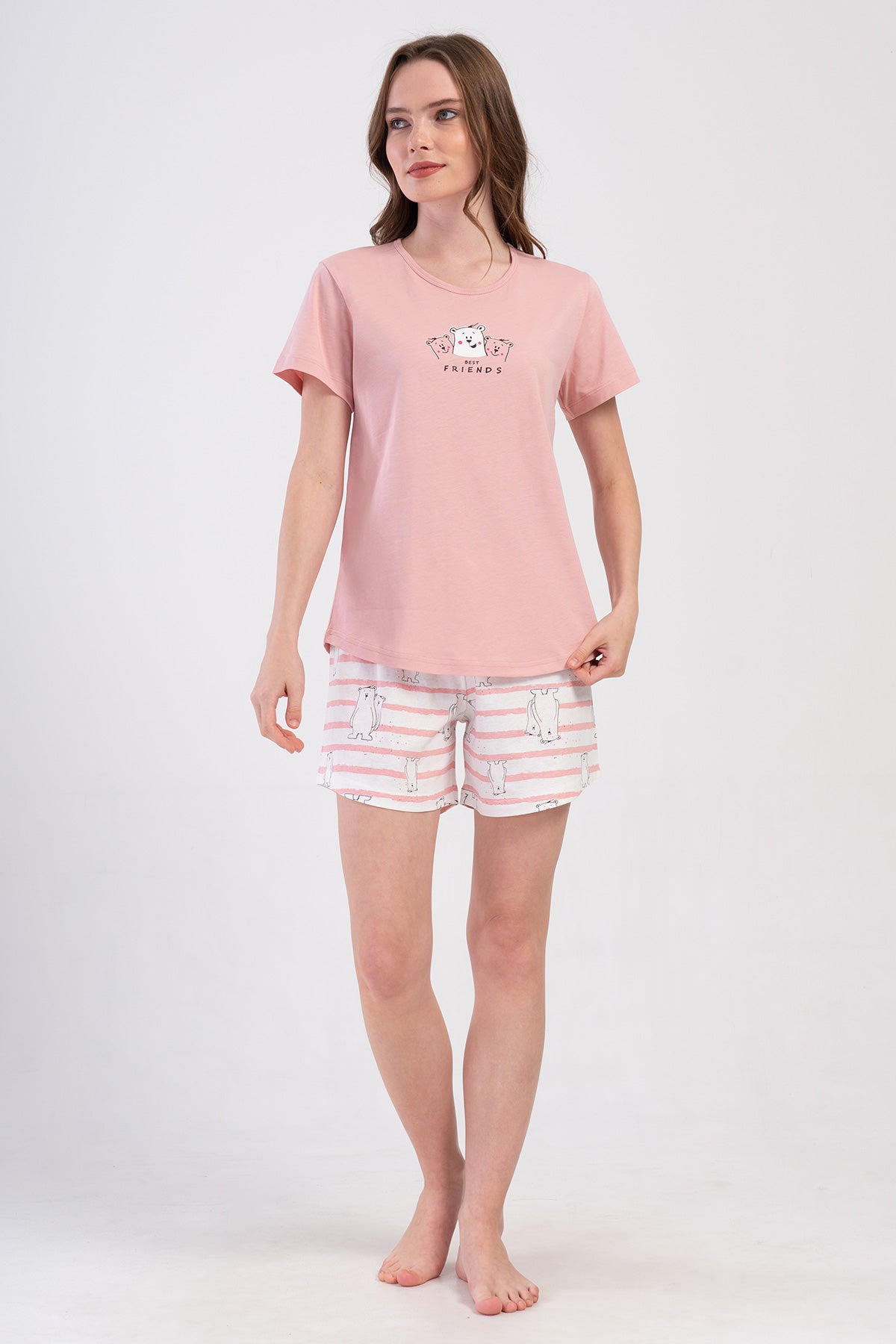 KADIN P.SUPREM O YAKA KISA KOL ETEGI OVAL SORT TAKIM