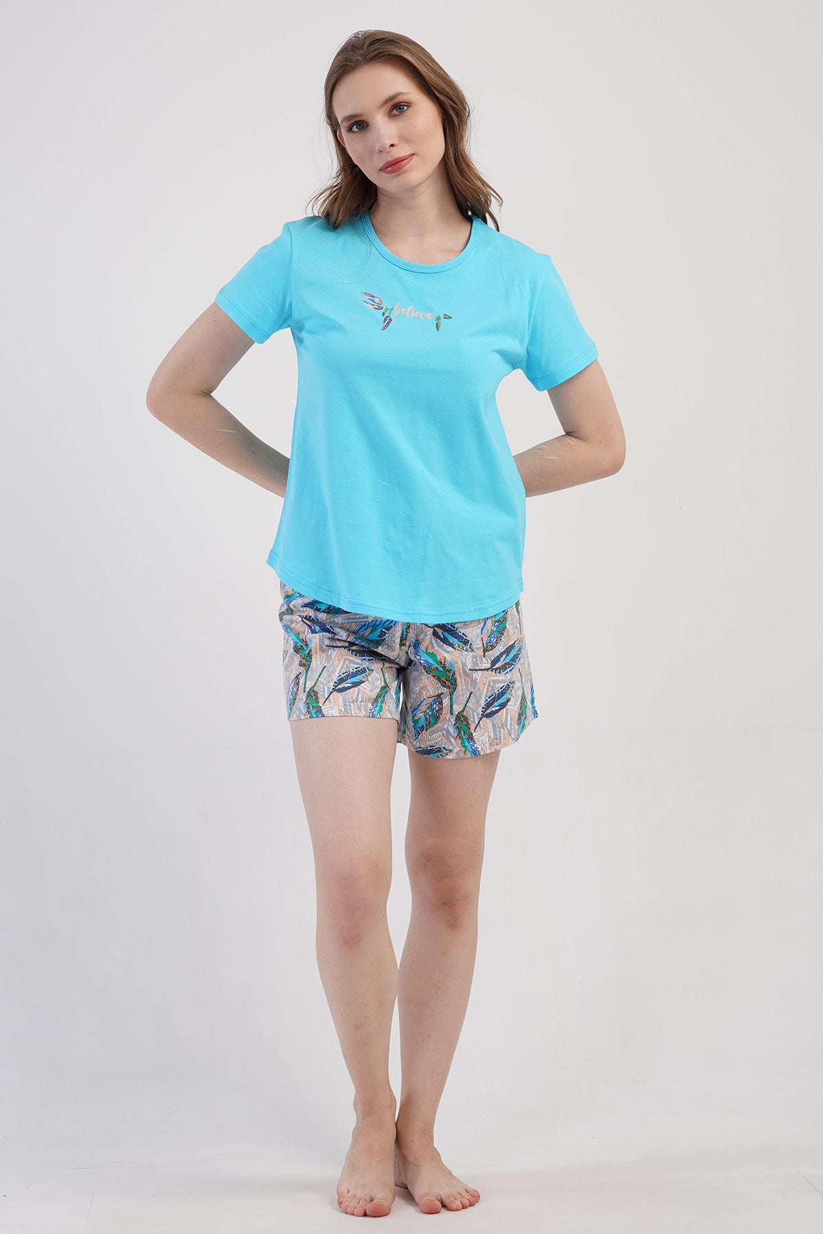 KADIN P.SUPREM O YAKA KISA KOL ETEGI OVAL SORT TAKIM