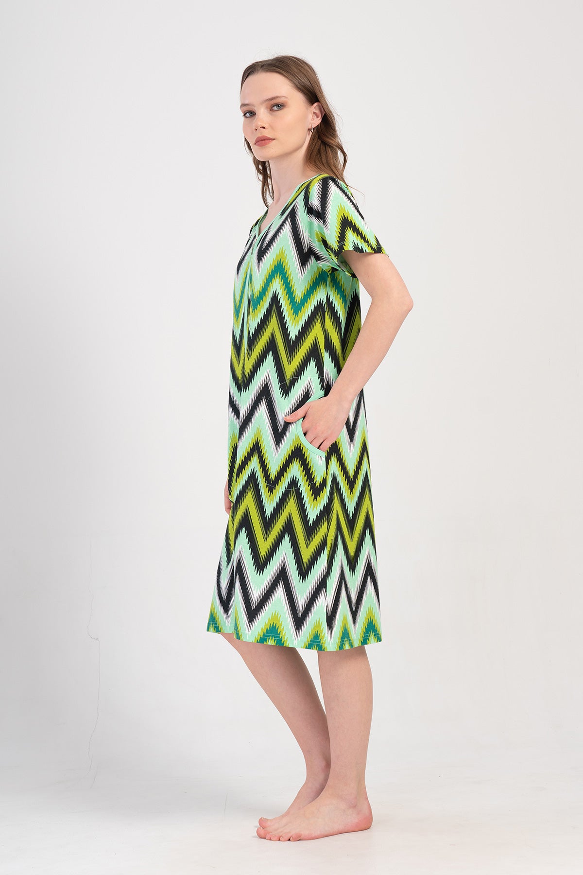 KADIN P.SUPREM KISA KOL FERMUARLI CEPLI EV ELBISESI