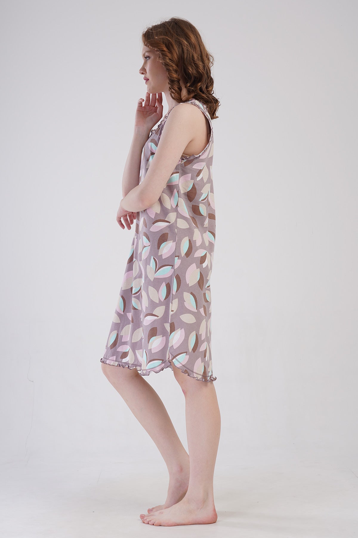 KADIN P.SUPREM XXL O YAKA BIBILALI GENIS ASKILI ETEGI OVAL TUNIK