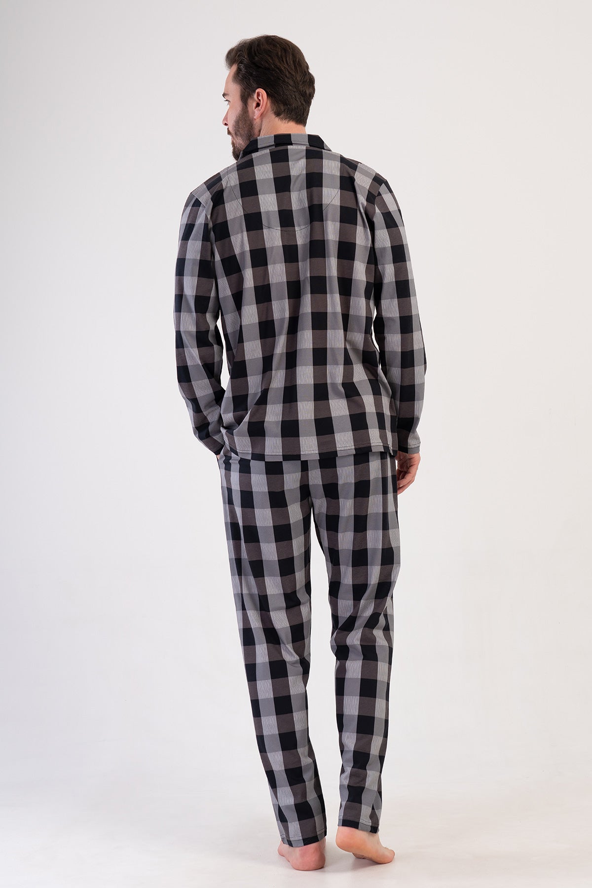 CEPLI ERKEK P.SUPREM GOMLEK YAKA TAMAMI DUGMELI UZUN KOL PIJAMA TAKIM