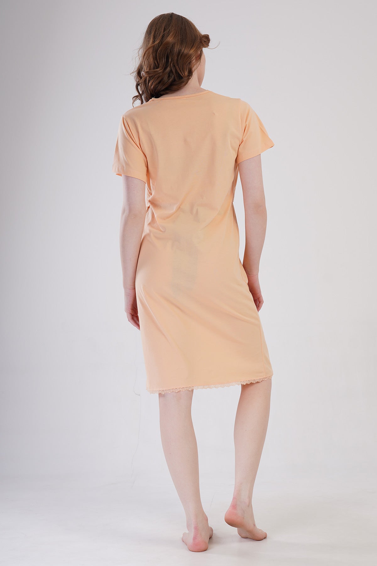 KADIN P.SUPREM V YAKA YAKASI DANTELLI FIYONKLU BELI BUZGULU HAMILE TUNIK