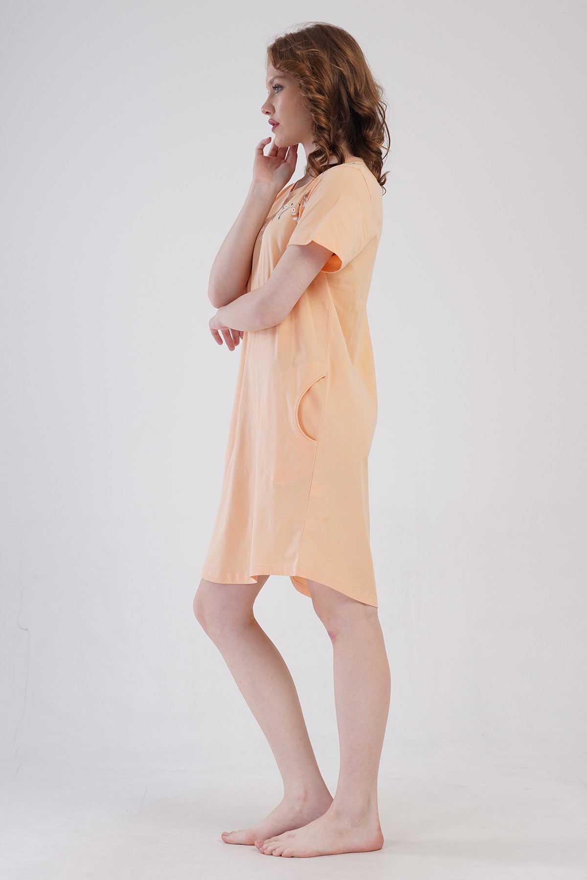 KADIN P.SUPREM XXL O YAKA KISA KOL ETEGI OVAL CEPLI TUNIK