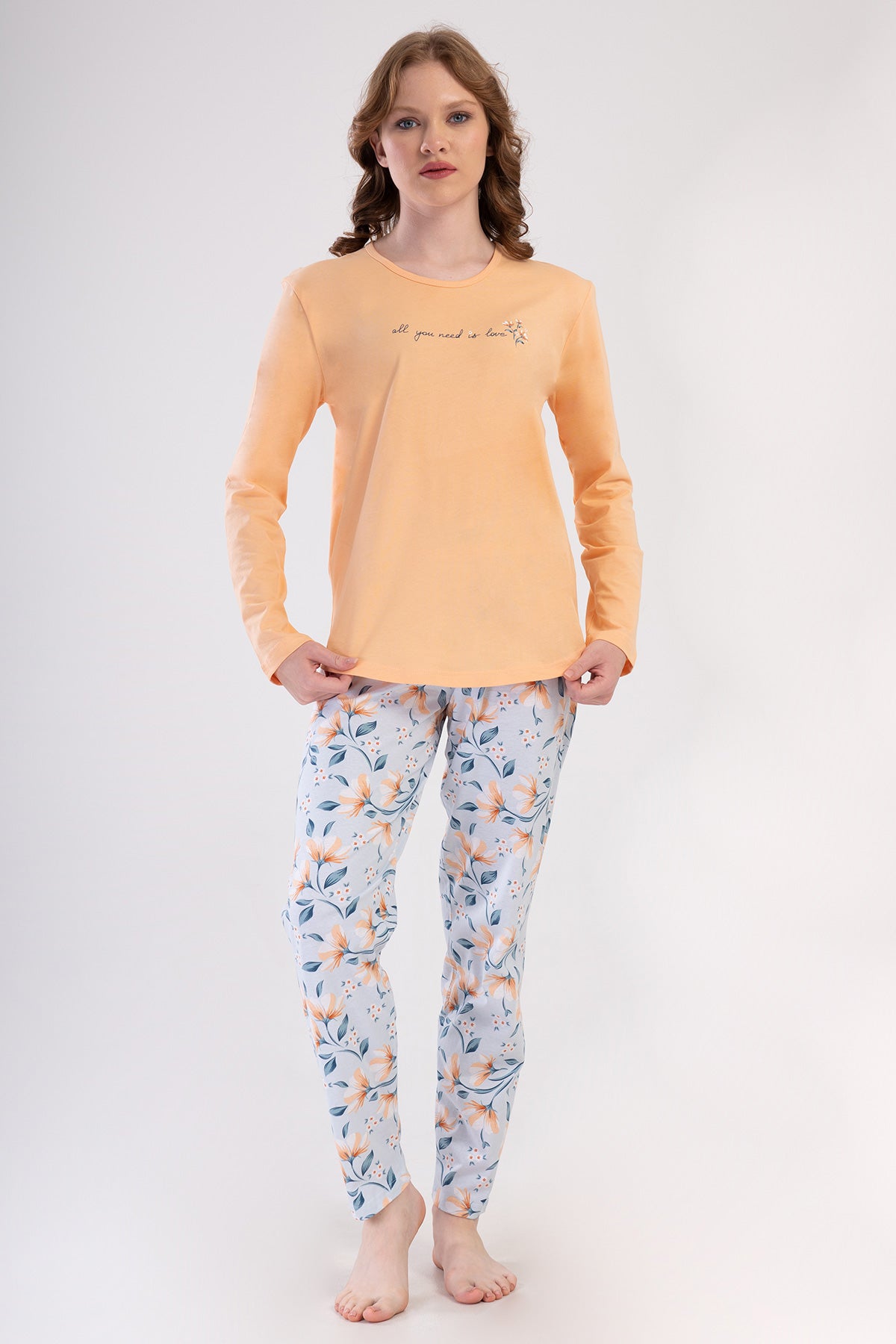 KADIN P.SUPREM O YAKA UZUN KOL ETEGI OVAL PIJAMA TAKIM