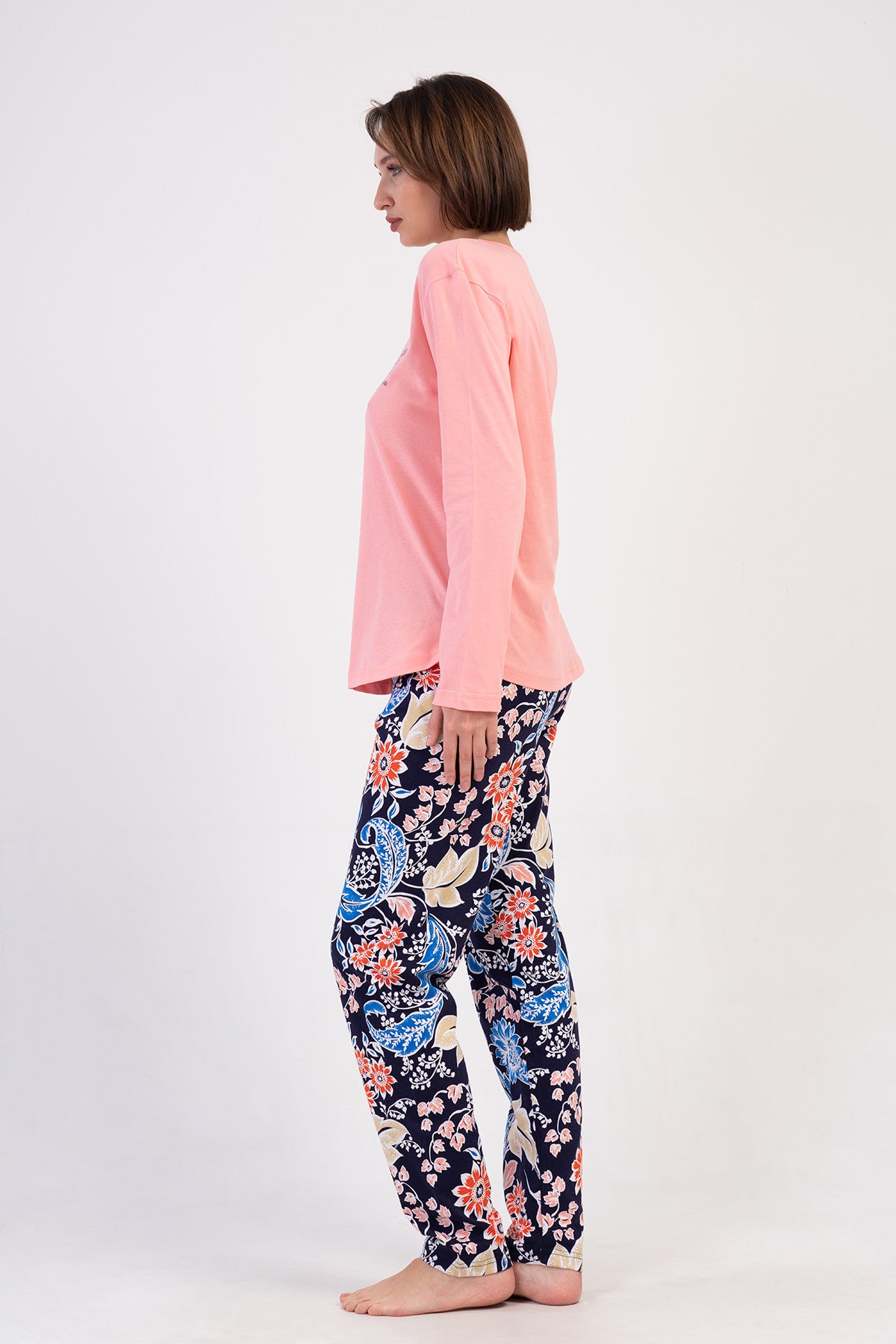 KADIN P.SUPREM O YAKA UZUN KOL ETEGI OVAL PIJAMA TAKIM