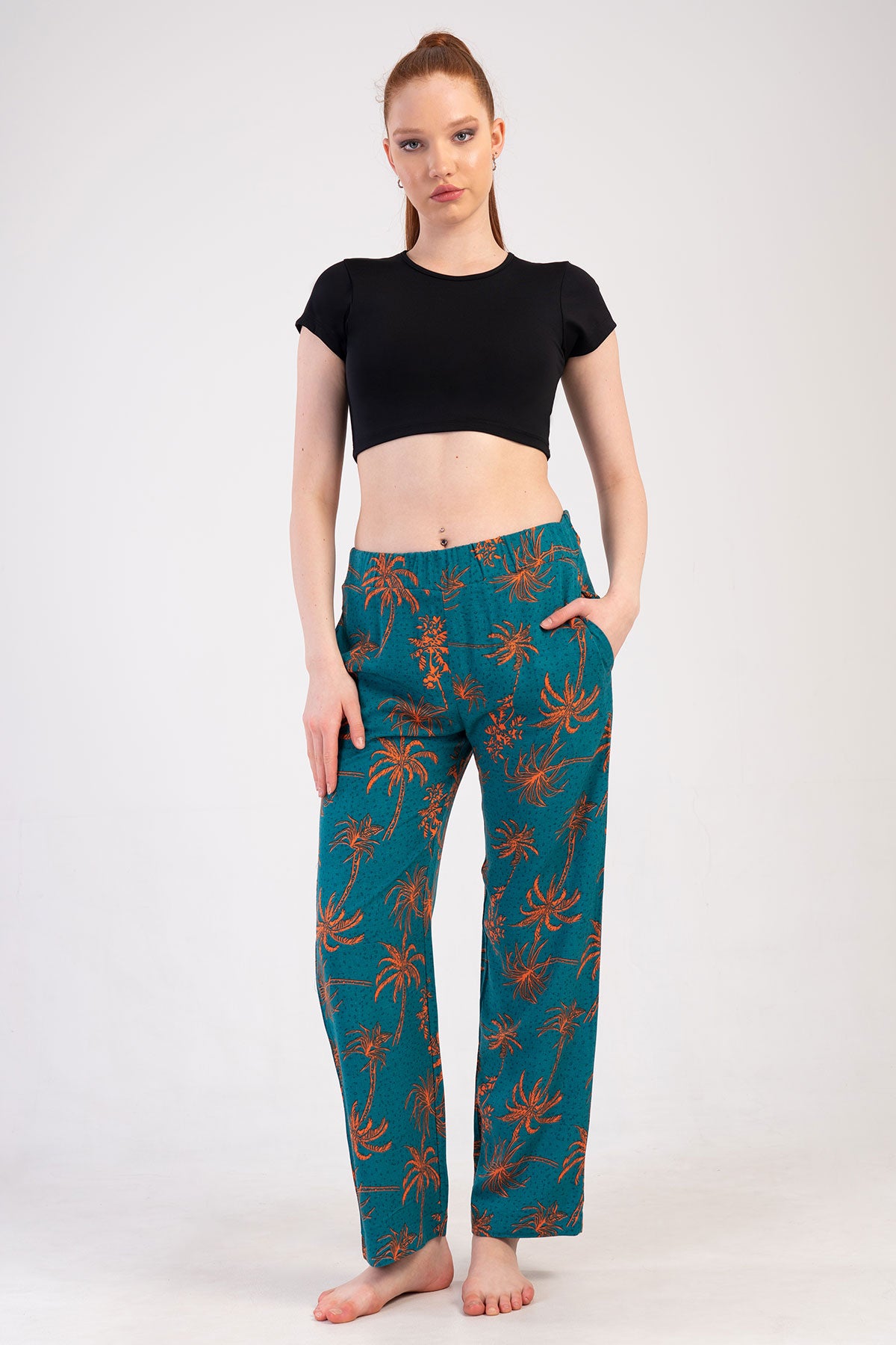 KADIN VISCON CEPLI TEK ALT PIJAMA