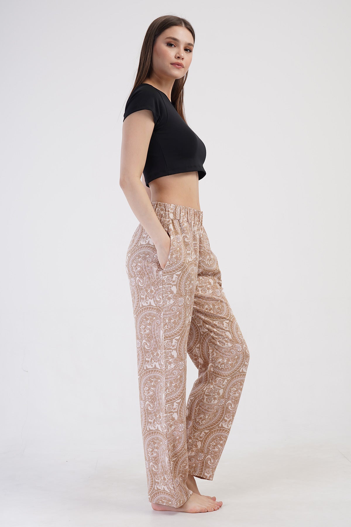 KADIN VISCON CEPLI TEK ALT PIJAMA