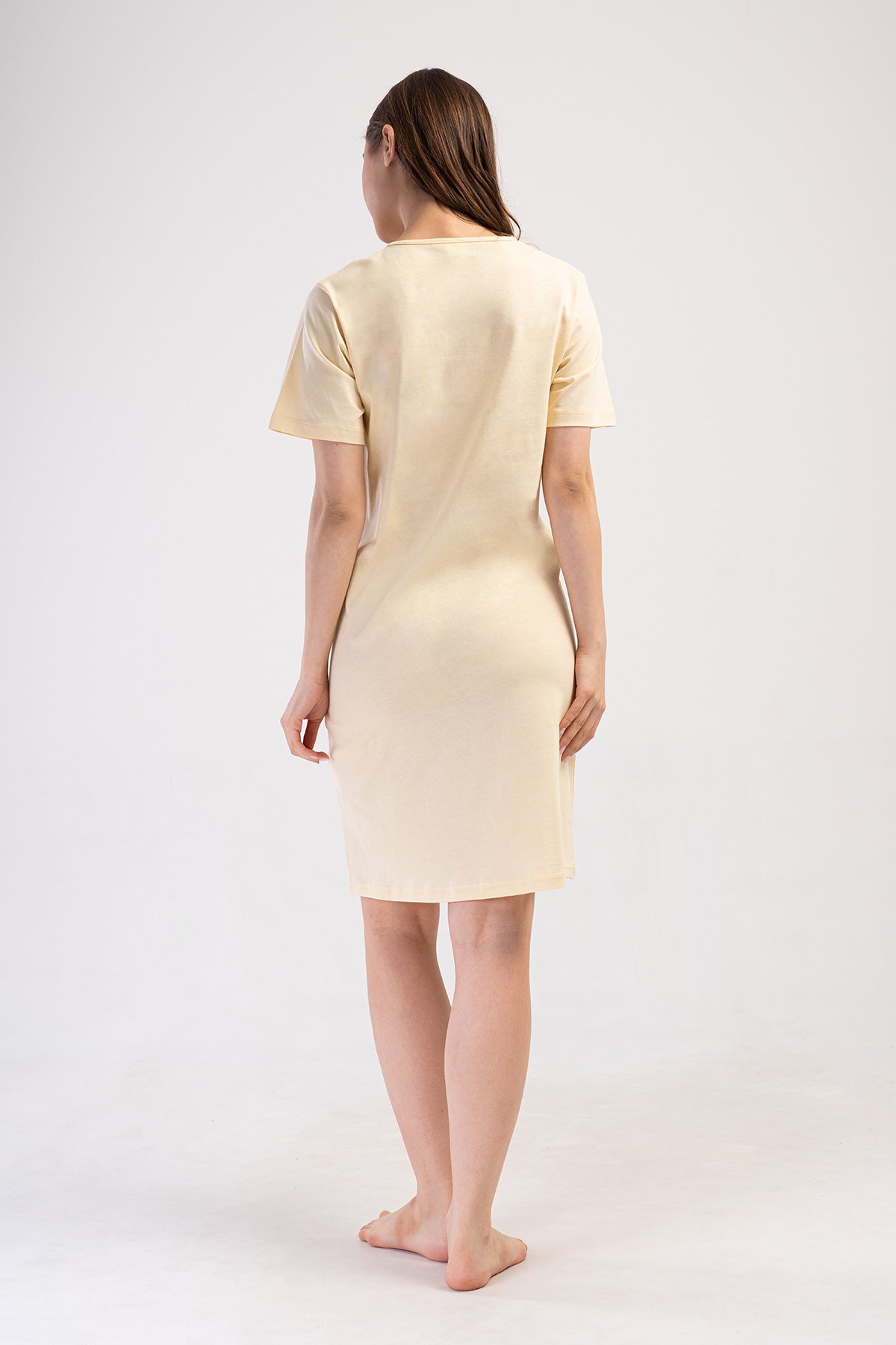 KADIN P.SUPREM FERMUARLI KISA KOL ETEGI OVAL HAMILE TUNIK