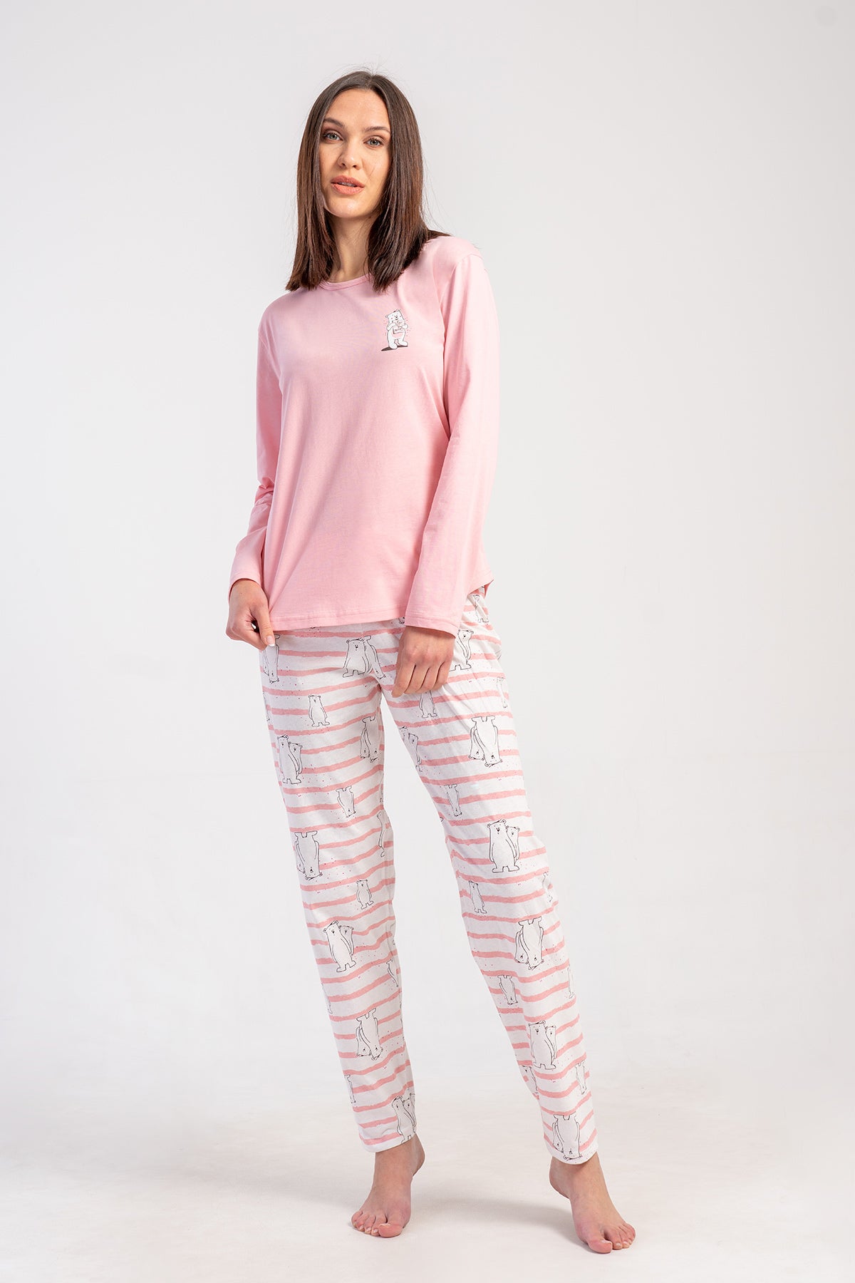 KADIN P.SUPREM O YAKA UZUN KOL ETEGI OVAL PIJAMA TAKIM
