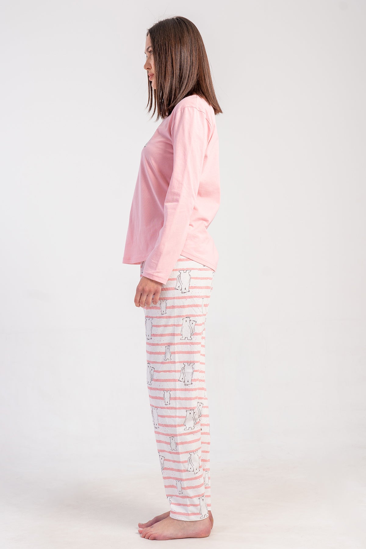 KADIN P.SUPREM O YAKA UZUN KOL ETEGI OVAL PIJAMA TAKIM