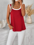 Women's Sleeveless Two-Tone Viscose Blouse