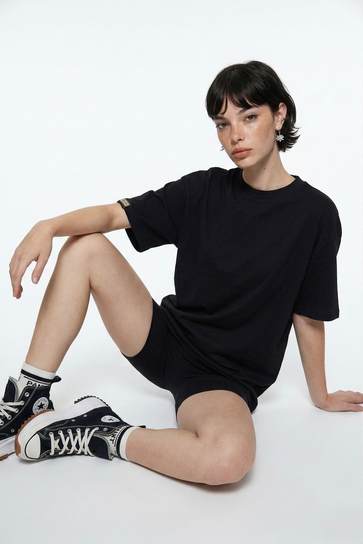 Pamuklu Unisex Oversize Lure Tshirt Siyah