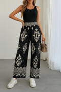 Women's High Waist Patterned Elasticated Jersey Trousers