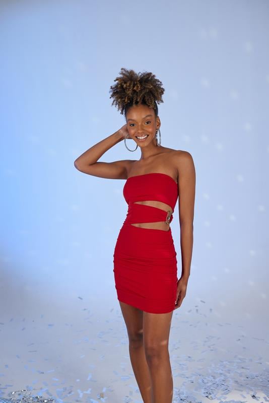 Buble Elbise Kırmızı