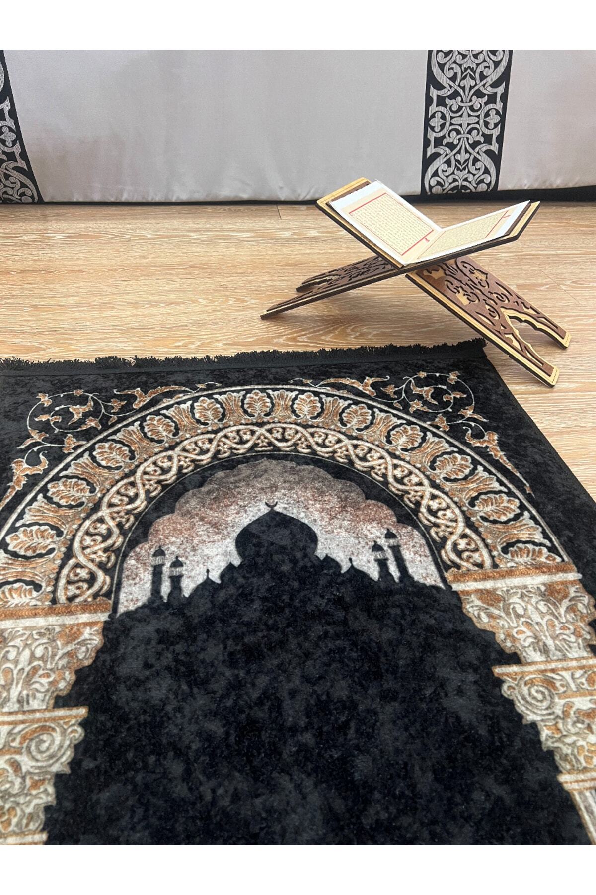 Seccade Saçaklı (lateks Taban) 75x125 Ebat - Siyah