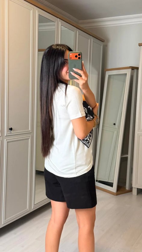 Kadın şal Desen Detay Bluz Ve Keten şort Ikili Takım
