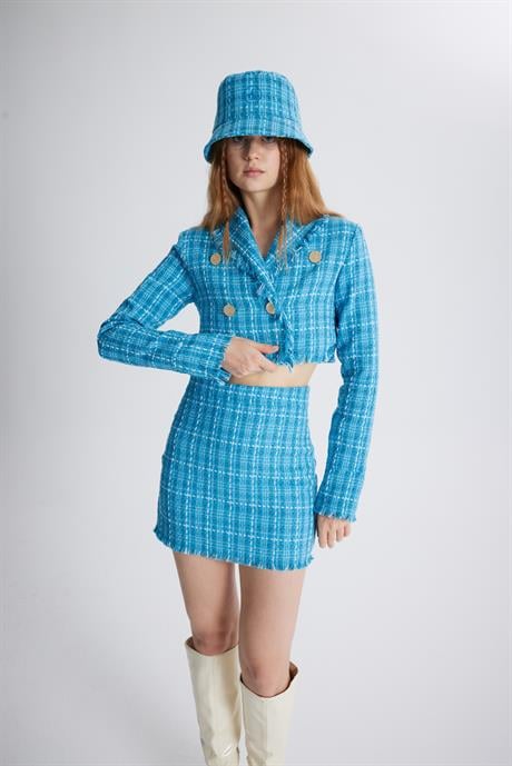 Tweed Etek Mavi Mavi L