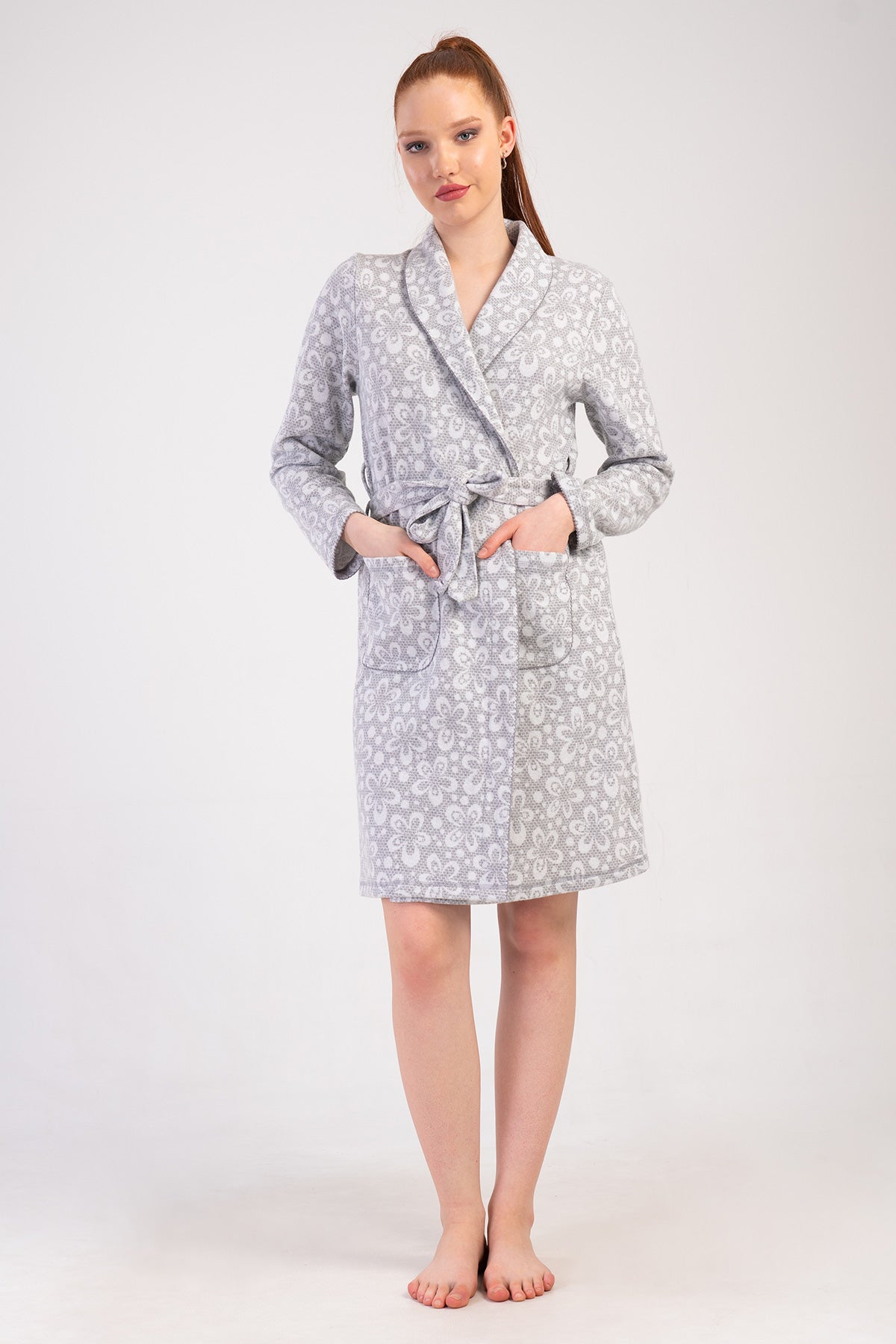 KADIN JAKARLI INTERLOK KROSETALI UZUN KOL CEPLI SABAHLIK