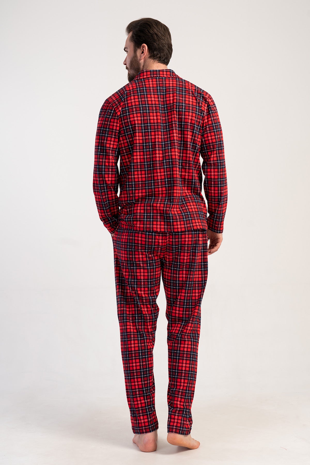 CEPLI ERKEK P.SUPREM GOMLEK YAKA TAMAMI DUGMELI UZUN KOL PIJAMA TAKIM