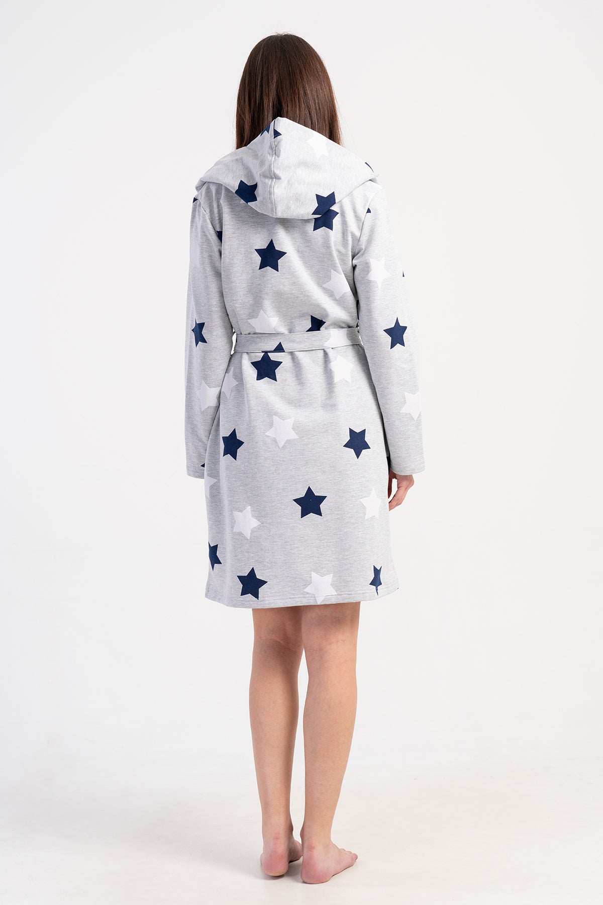 KADIN 2IPLIK KAPSONLU UZUN KOL KISA CEPLI SABAHLIK