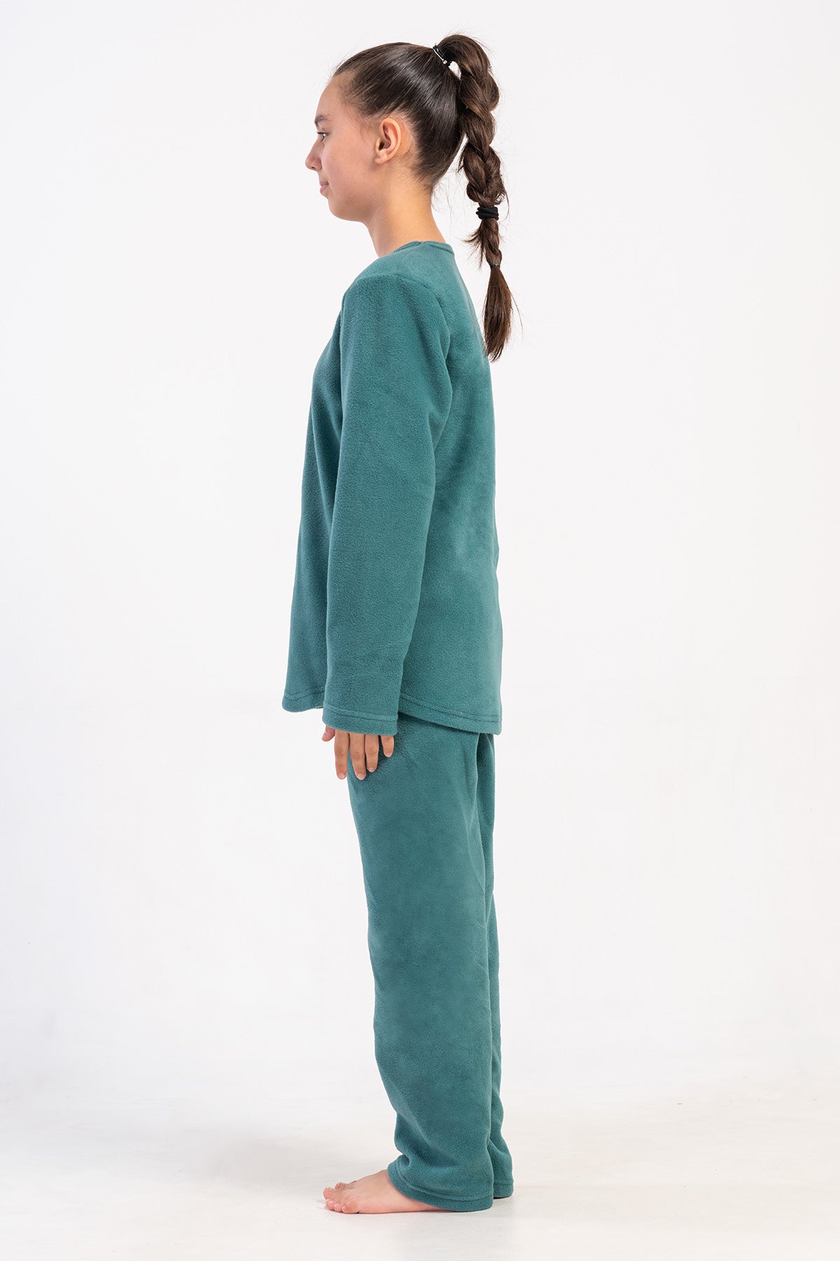 Kids' Girl Fleece Khaki Pyjama Set