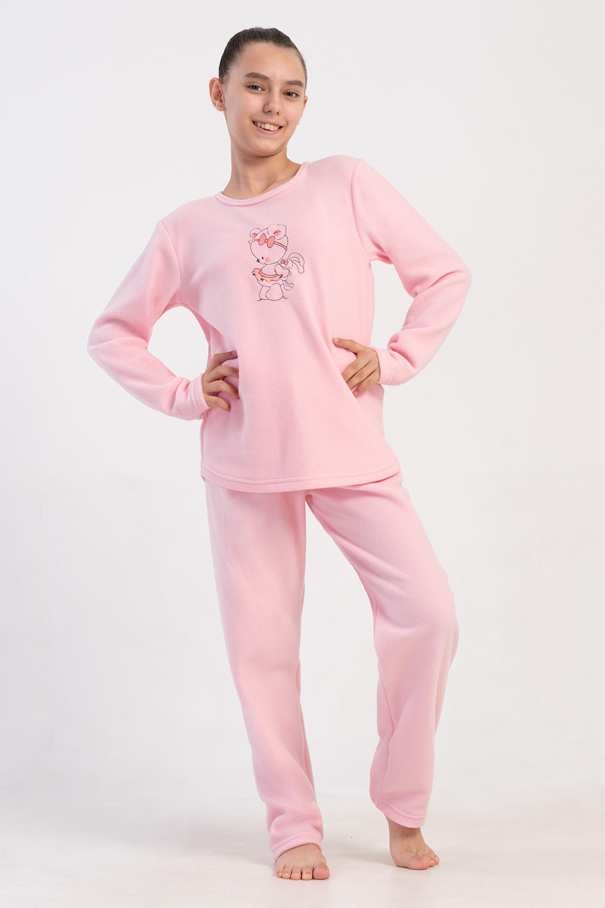 Kids' Girl Fleece Pink Pyjama Set