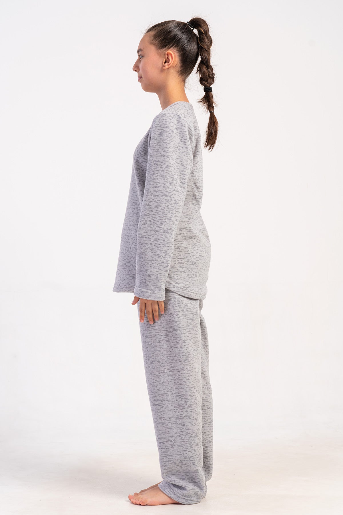 Kids' Girl Fleece Melange Pyjama Set