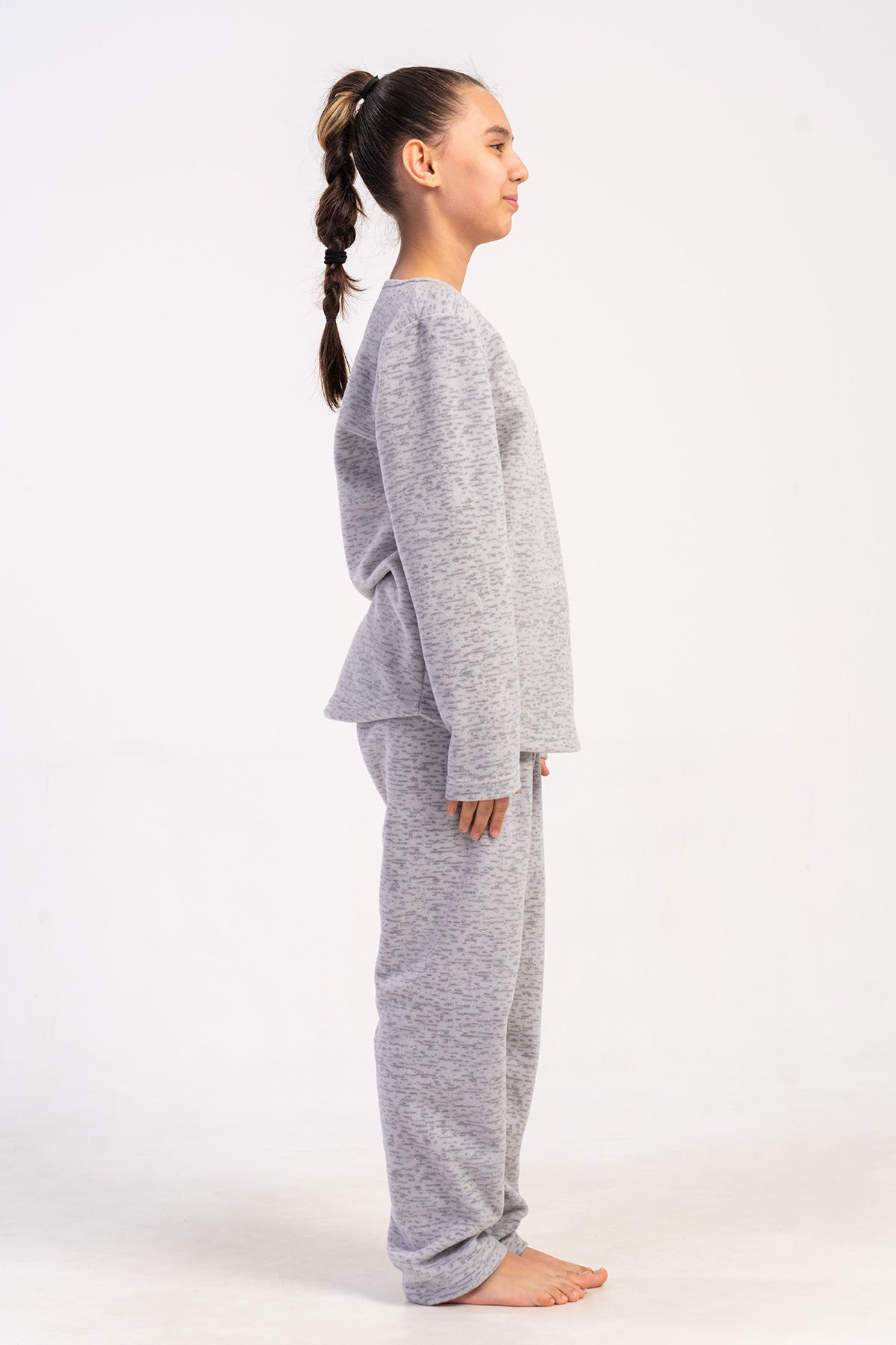 Kids' Girl Fleece Melange Pyjama Set
