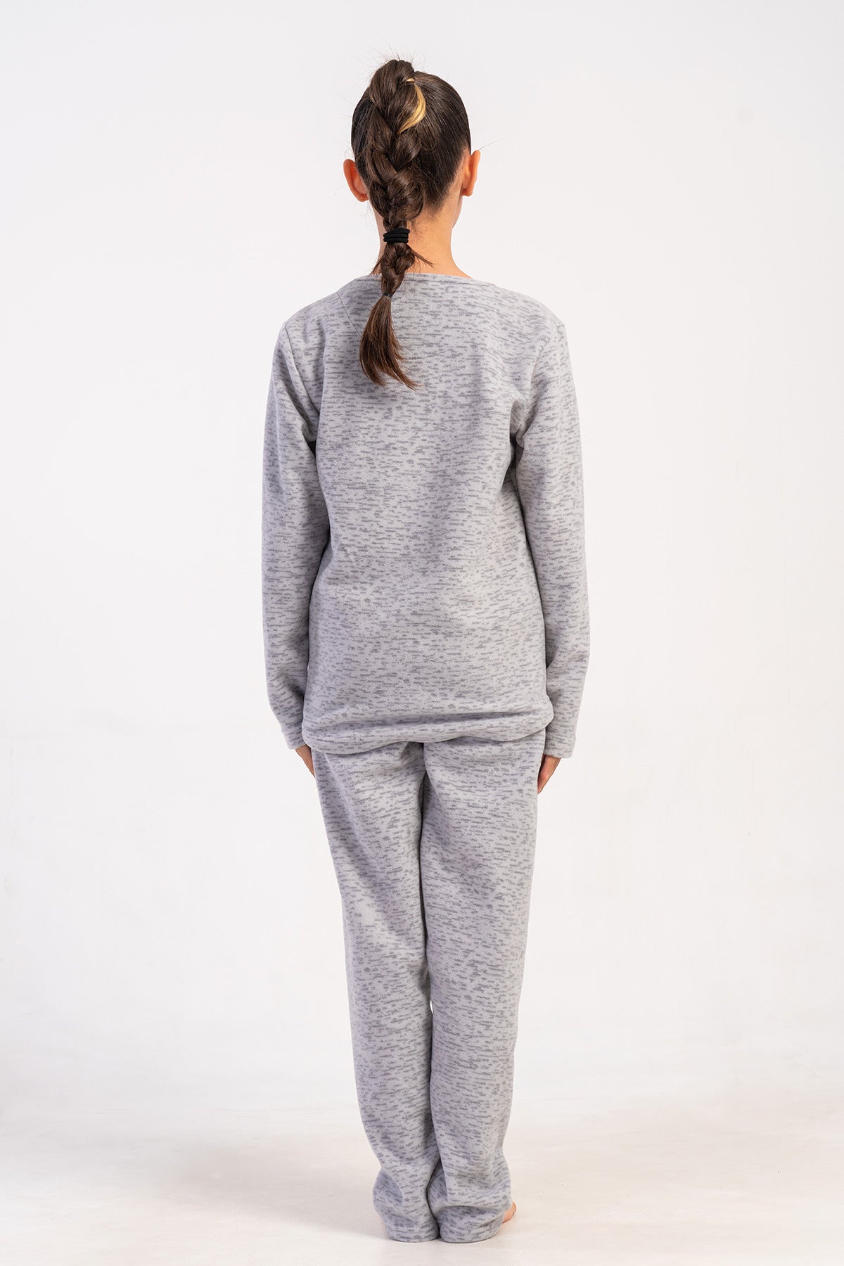Kids' Girl Fleece Melange Pyjama Set