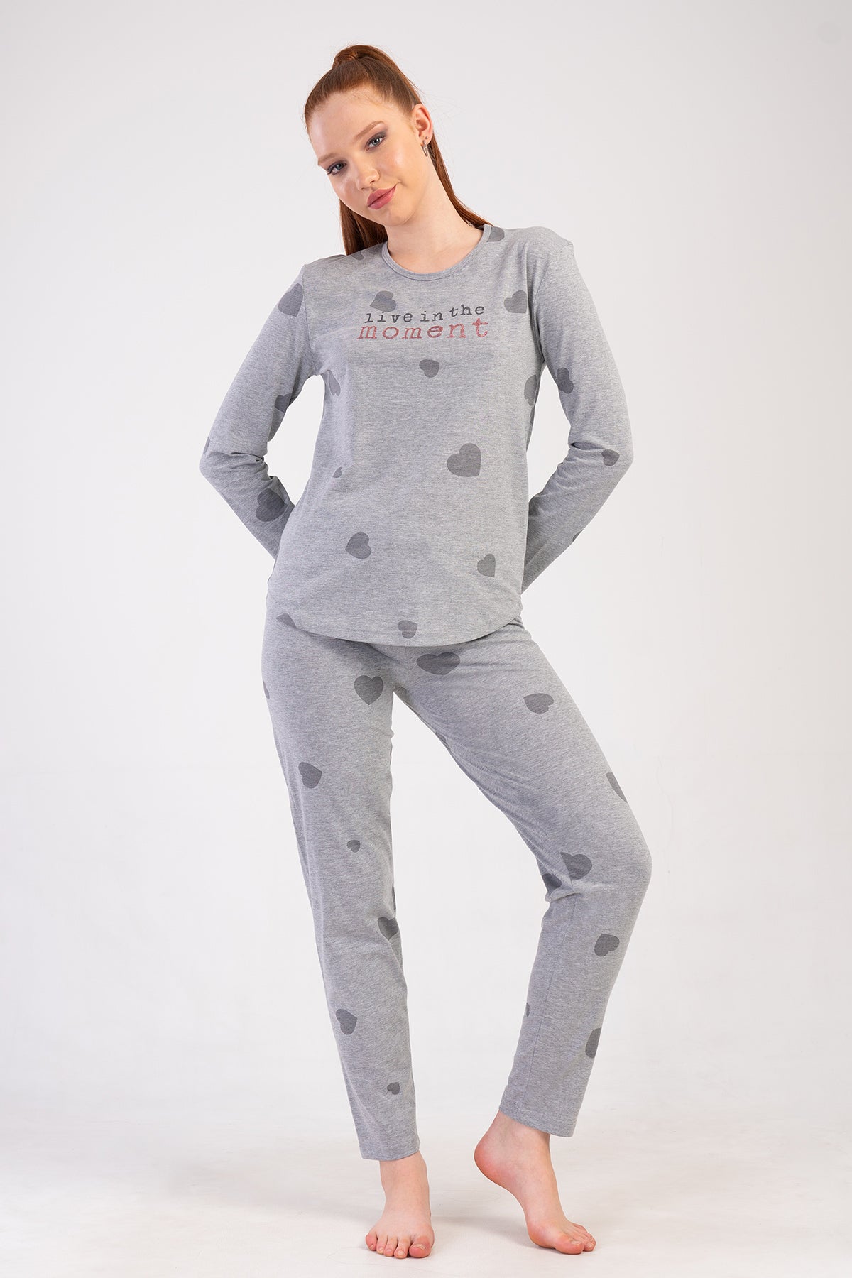KADIN P.SUPREM O YAKA UZUN KOL ETEGI OVAL PIJAMA TAKIM