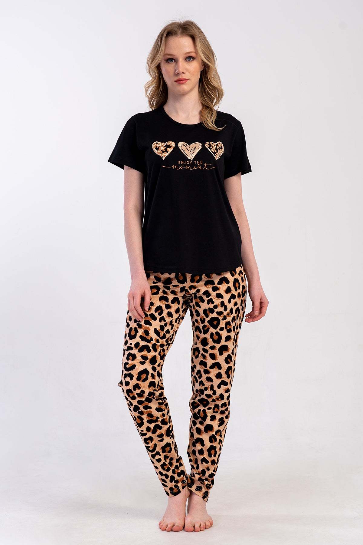 KADIN P.SUPREM XXL O YAKA KISA KOL ETEGI OVAL PIJAMA TAKIM