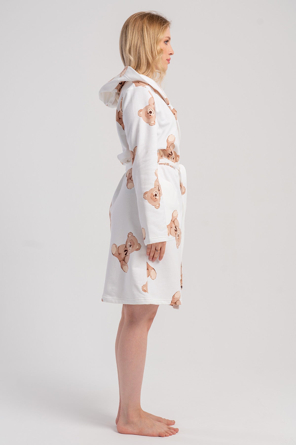 KADIN 2IPLIK KAPSONLU UZUN KOL KISA CEPLI SABAHLIK