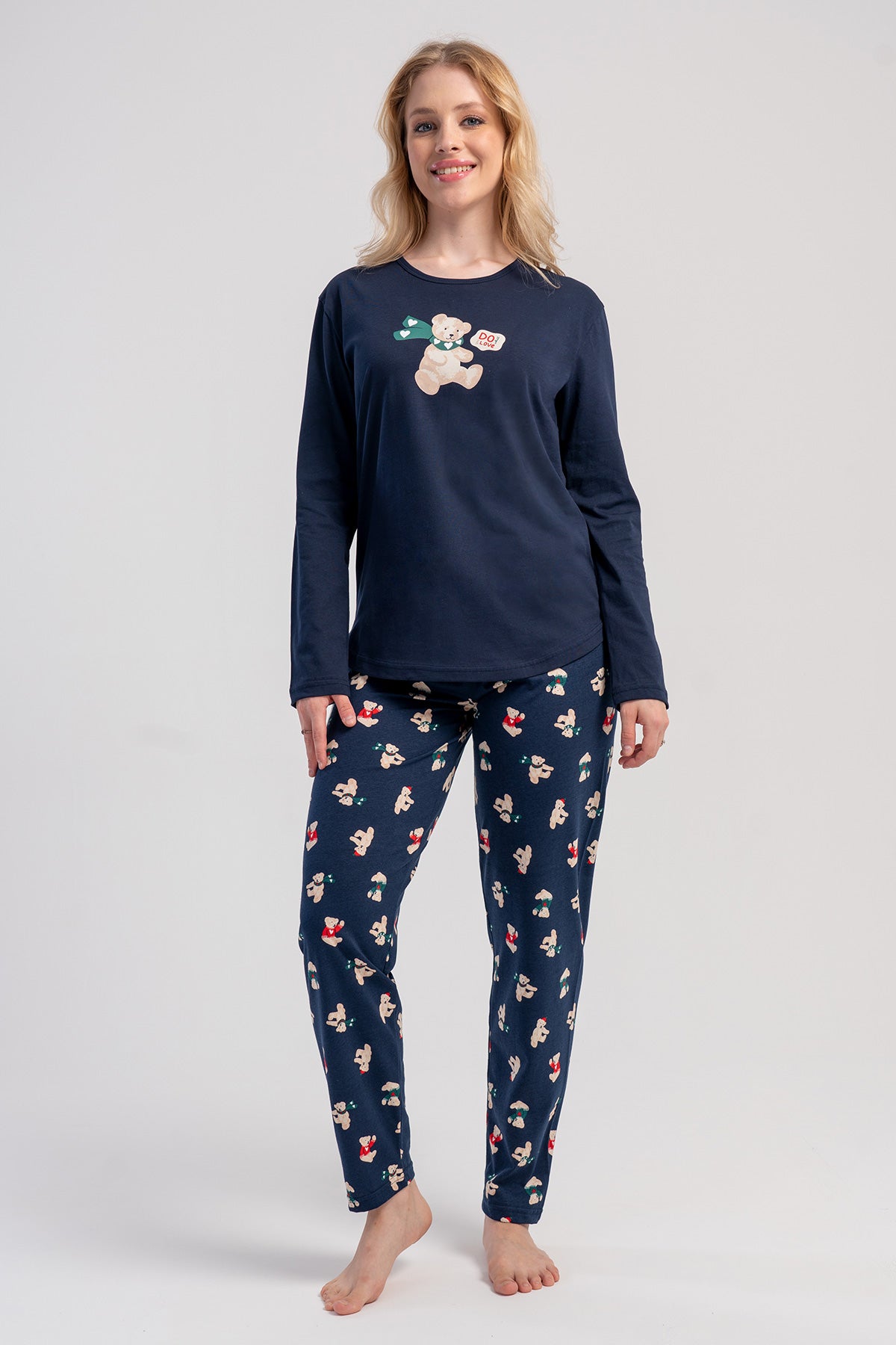 KADIN P.SUPREM O YAKA UZUN KOL ETEGI OVAL PIJAMA TAKIM