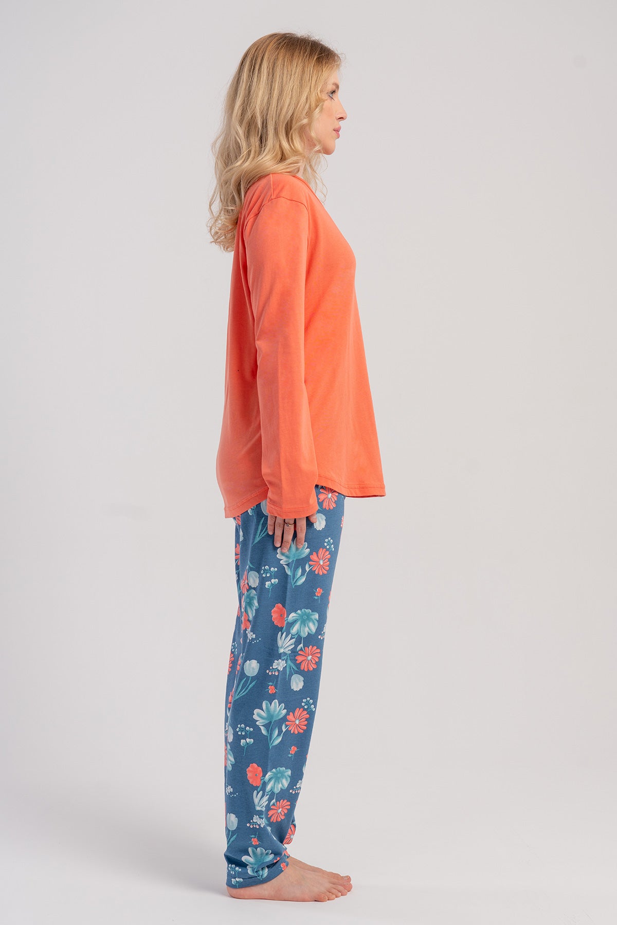 KADIN P.SUPREM XXL O YAKA UZUN KOL ETEGI OVAL PIJAMA TAKIM