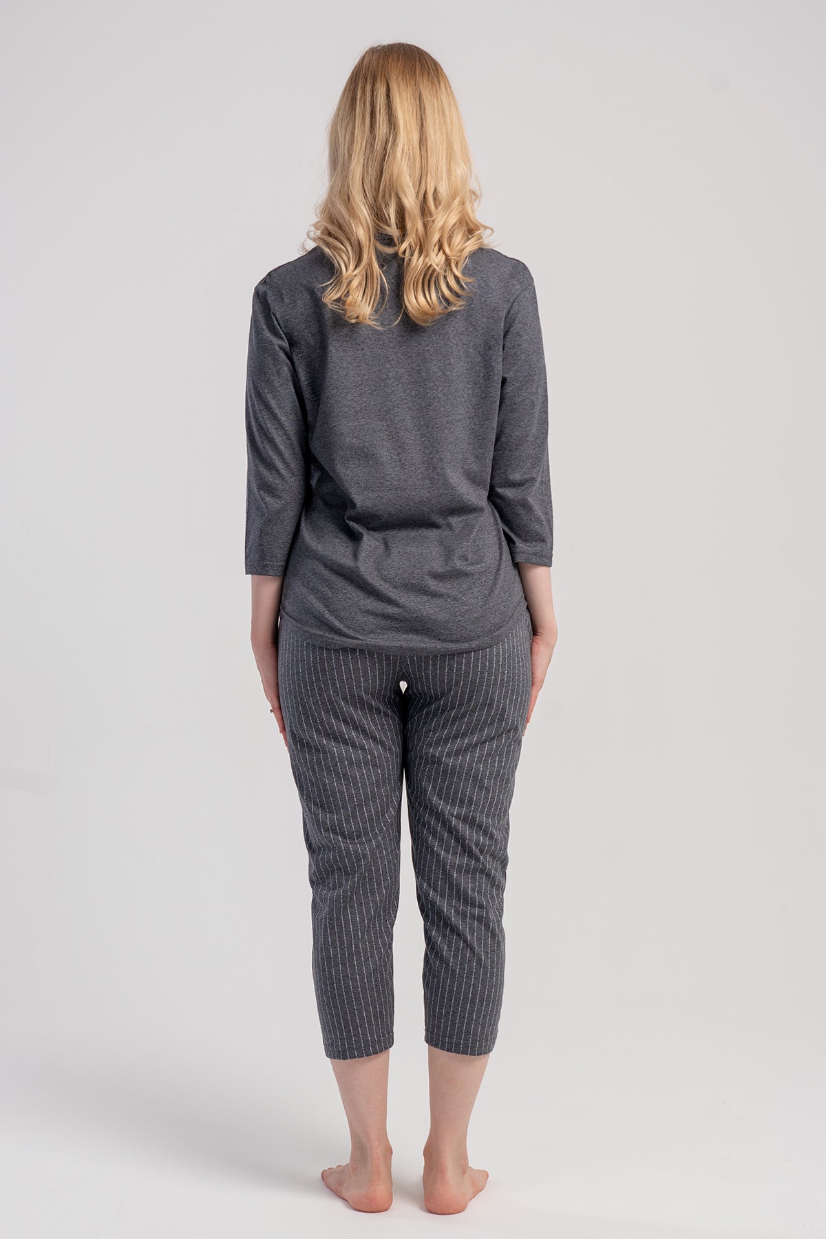 KADIN P.SUPREM O YAKA 3/4KOL CEPLI 7/8 BOY PIJAMA TAKIM