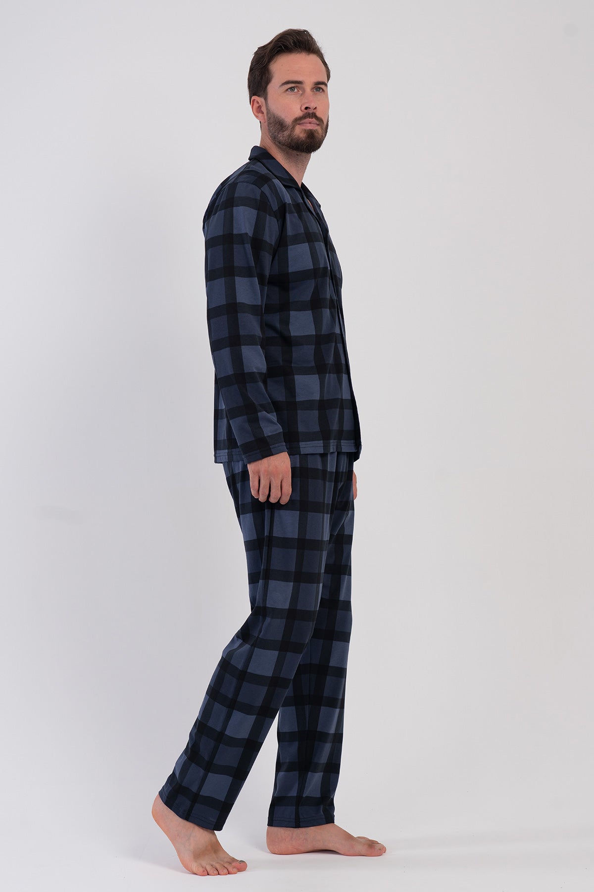 CEPLI ERKEK P.SUPREM XXL GOMLEK YAKA TAMAMI DUGMELI UZUN KOL PIJAMA TAKIM