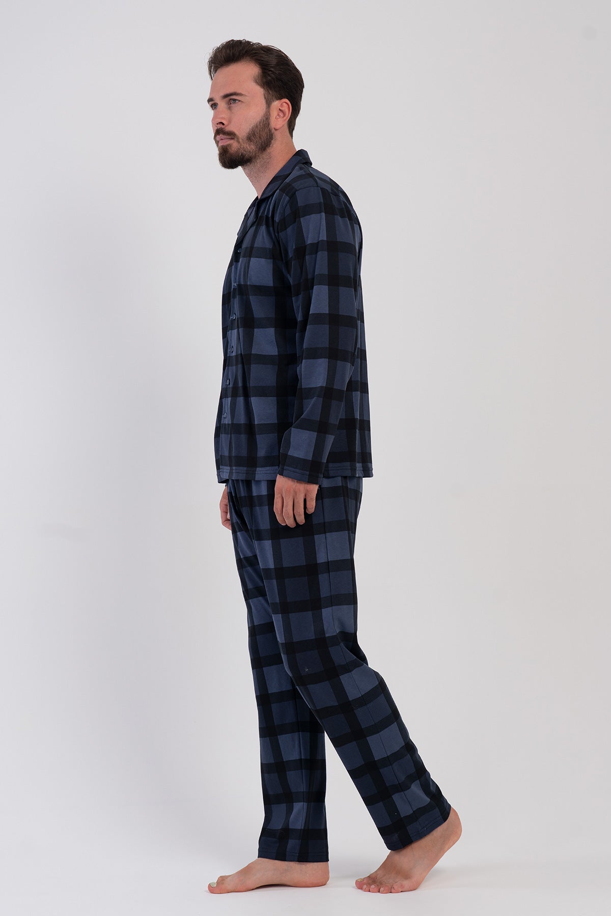 CEPLI ERKEK P.SUPREM XXL GOMLEK YAKA TAMAMI DUGMELI UZUN KOL PIJAMA TAKIM