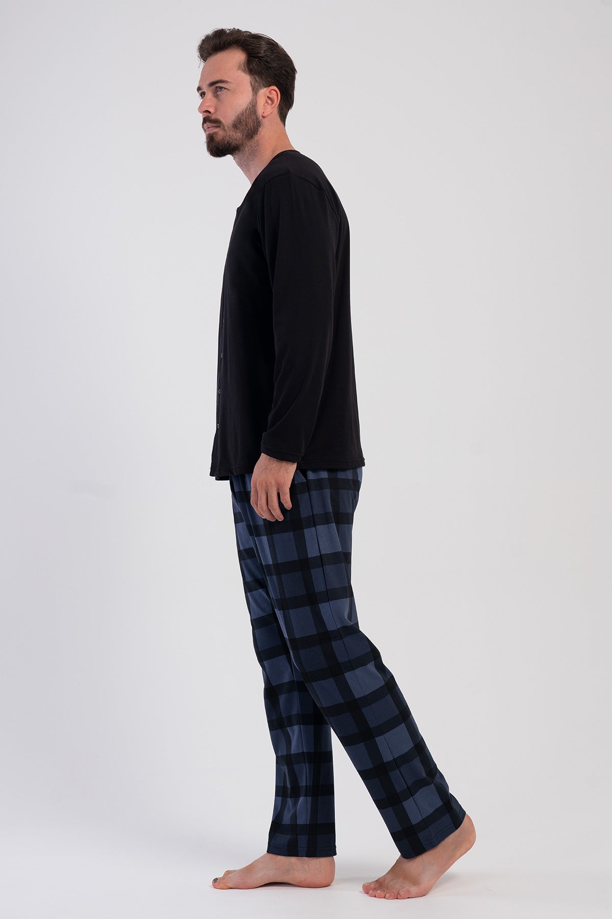 CEPLI ERKEK P.SUPREM TAMAMI DUGMELI UZUN KOL PIJAMA TAKIM