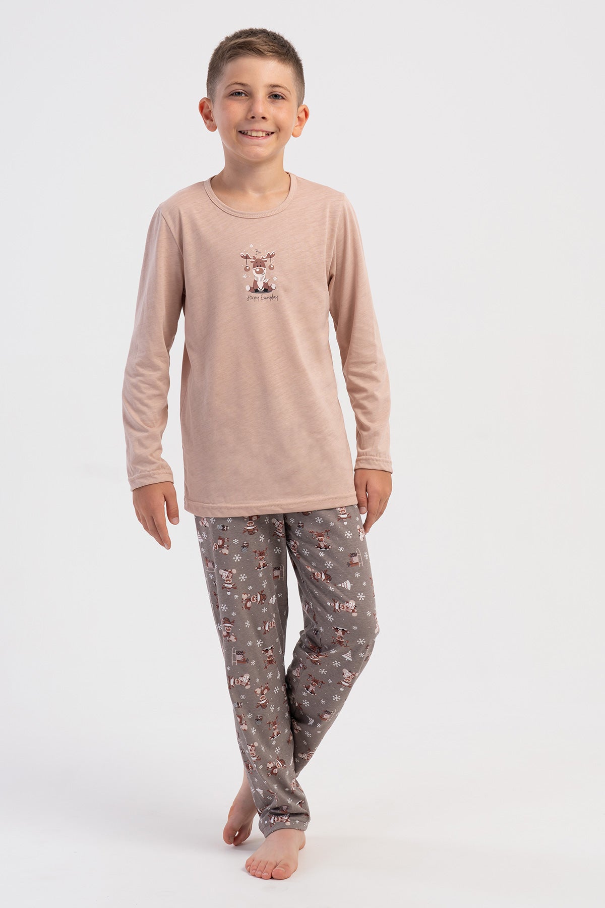 ERKEK COCUK P.SUPREM O YAKA UZUN KOL PIJAMA TAKIM(5-6/13-14)