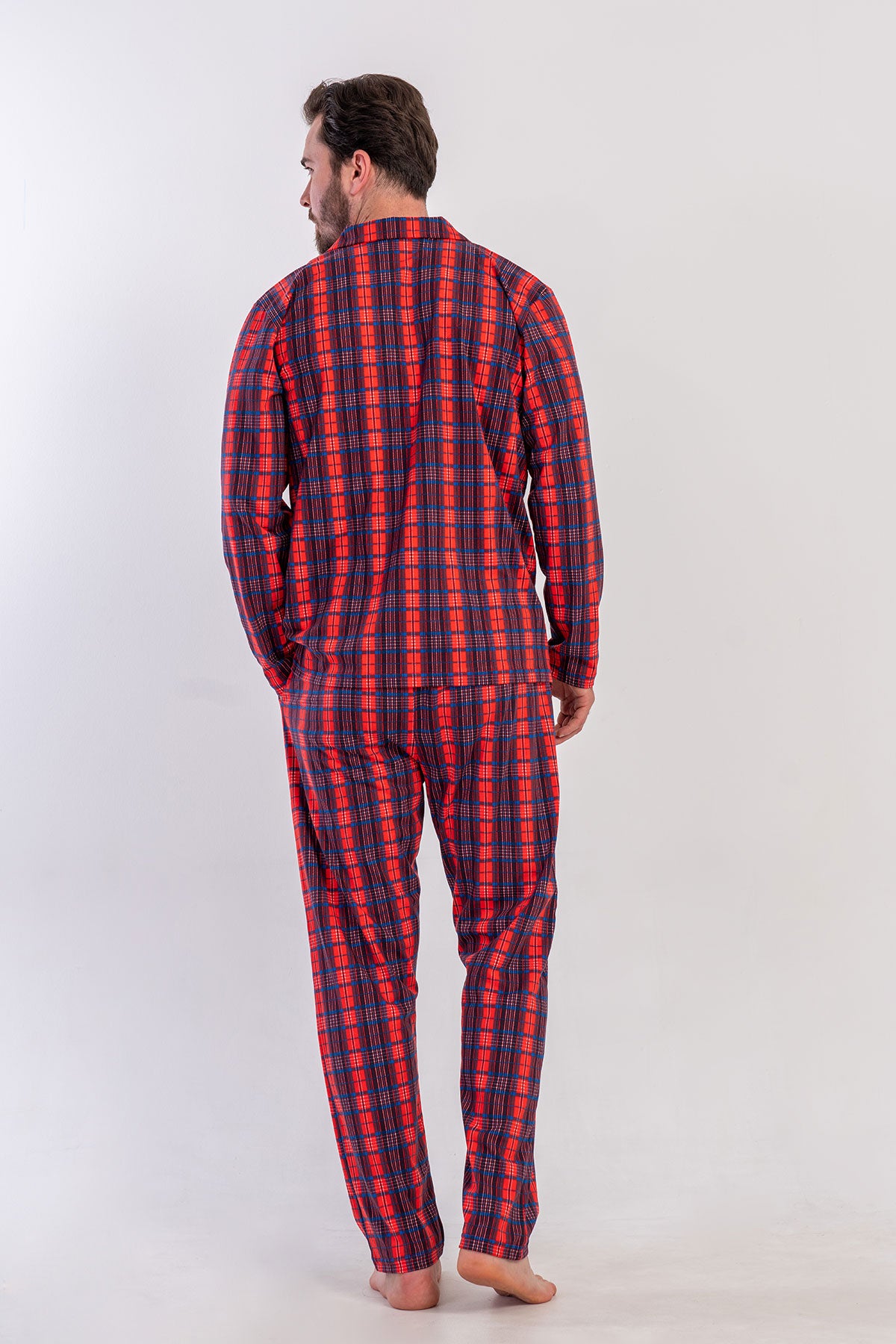 CEPLI ERKEK P.SUPREM GOMLEK YAKA TAMAMI DUGMELI UZUN KOL PIJAMA TAKIM