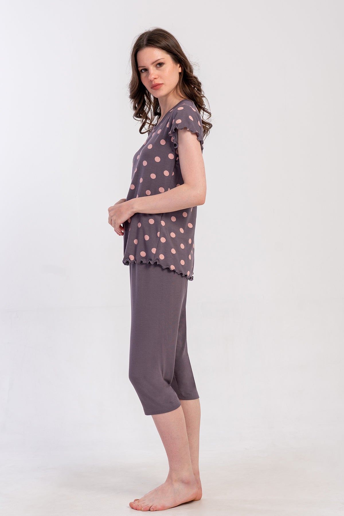 KADIN LYC VISCON KAYIK YAKA FIYONKLU BIBILALI KISA KOL KAPRI TAKIM