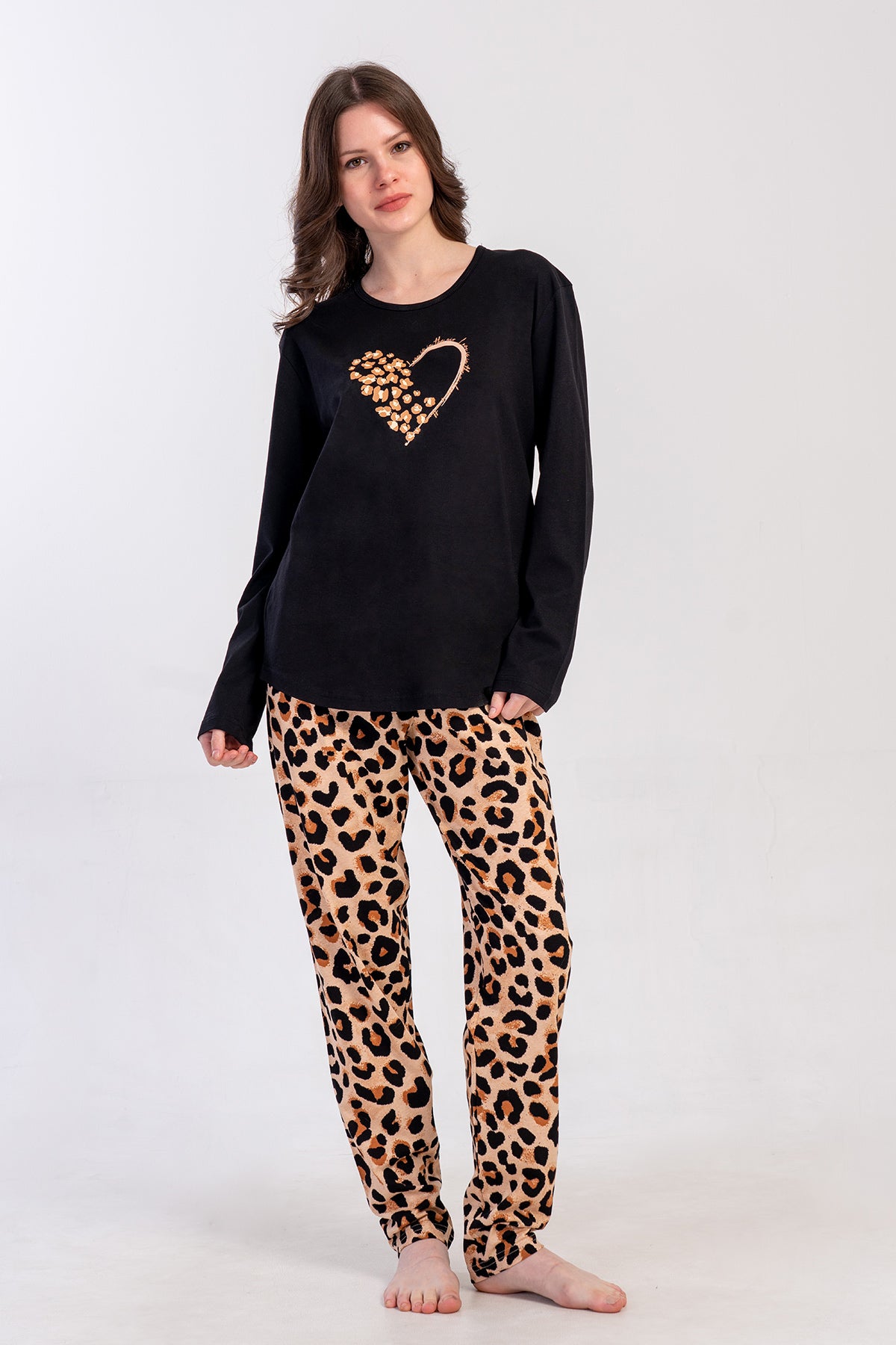 KADIN P.SUPREM O YAKA UZUN KOL ETEGI OVAL PIJAMA TAKIM