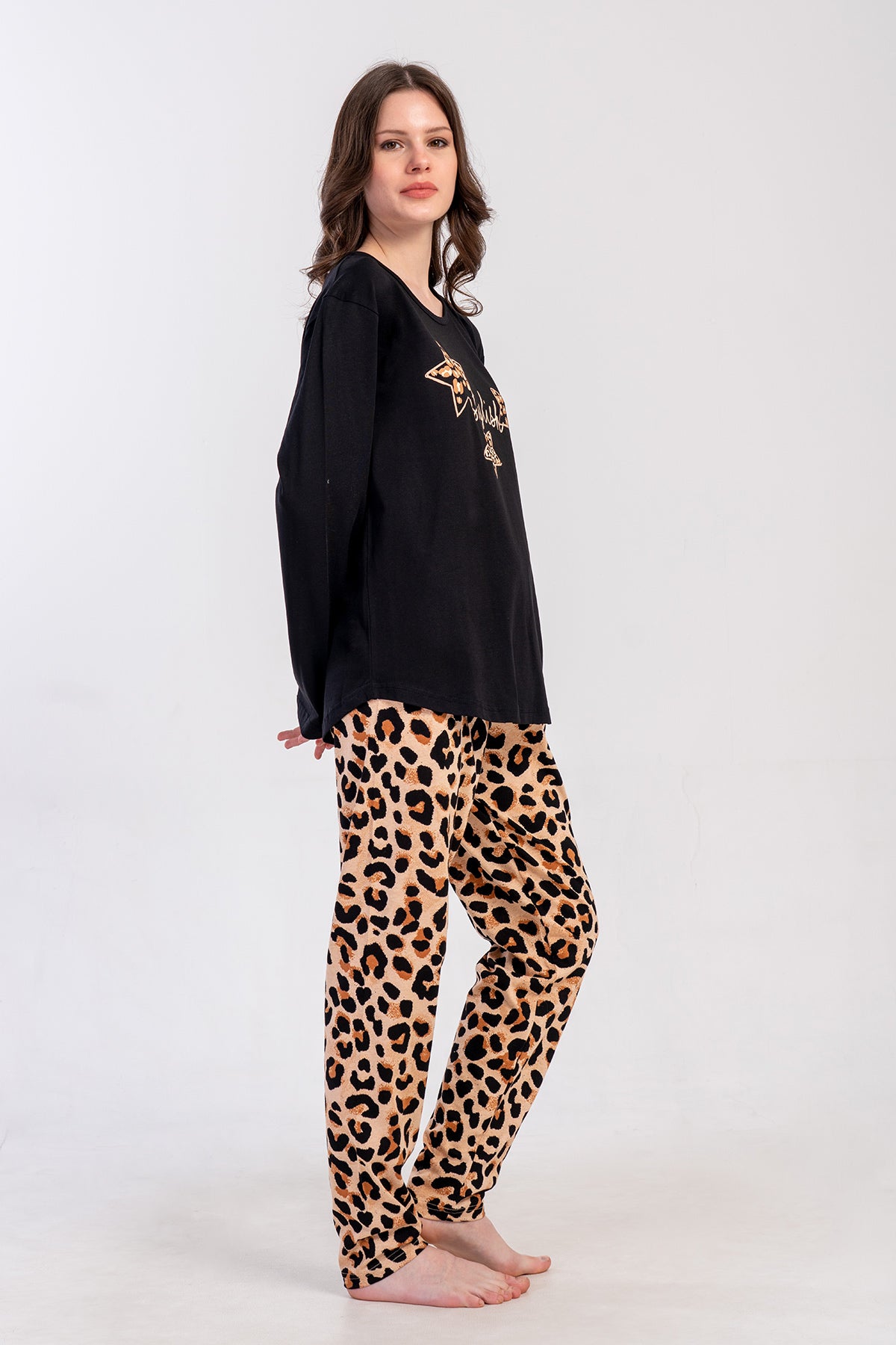 KADIN P.SUPREM XXL O YAKA UZUN KOL ETEGI OVAL PIJAMA TAKIM