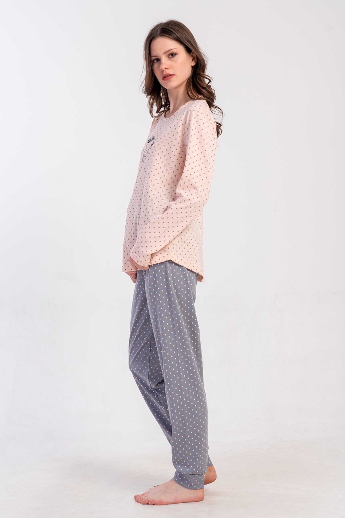 KADIN P.SUPREM O YAKA UZUN KOL ETEGI OVAL PIJAMA TAKIM