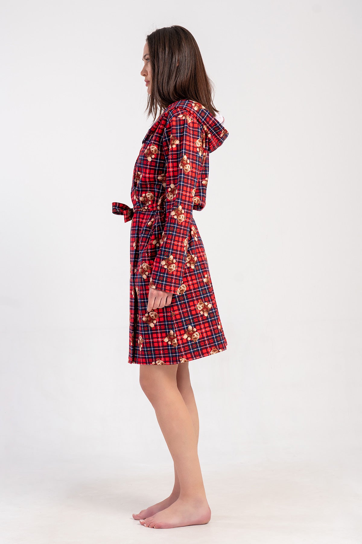 KADIN 2IPLIK KAPSONLU UZUN KOL KISA CEPLI SABAHLIK