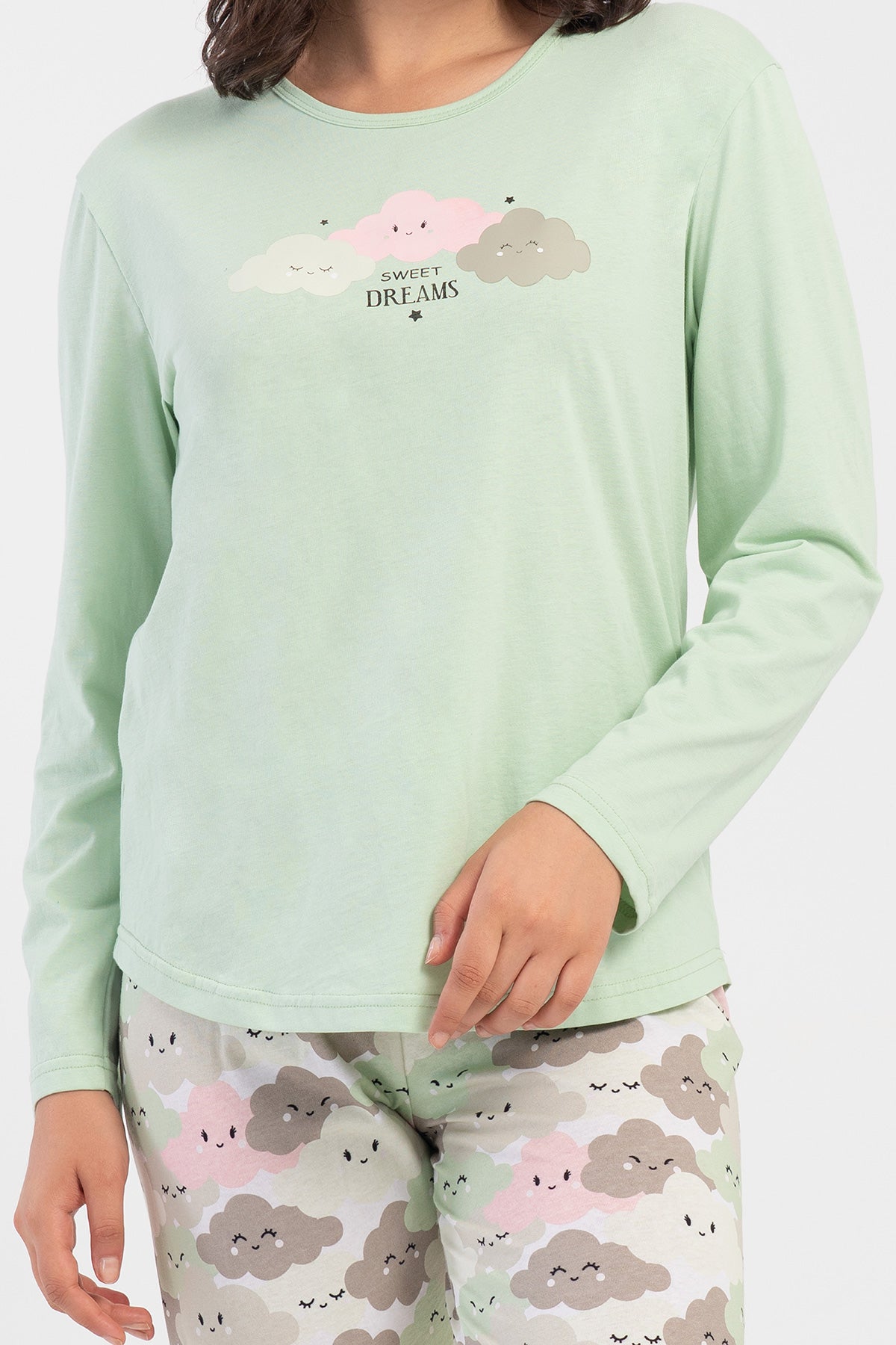 KADIN P.SUPREM XXL O YAKA UZUN KOL ETEGI OVAL PIJAMA TAKIM