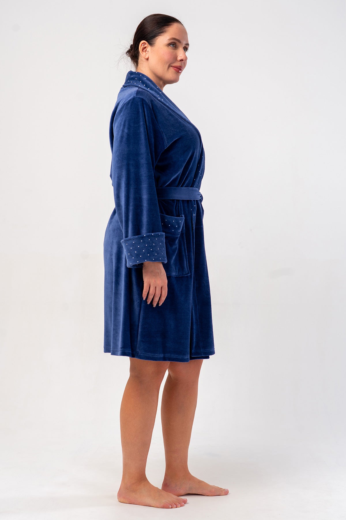 KADIN PAMUK KADIFE XXL UZUN KOL CEPLI SAL YAKA SABAHLIK