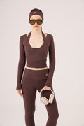 Bağlamalı Crop Kesim Ellen Bolero Kahve